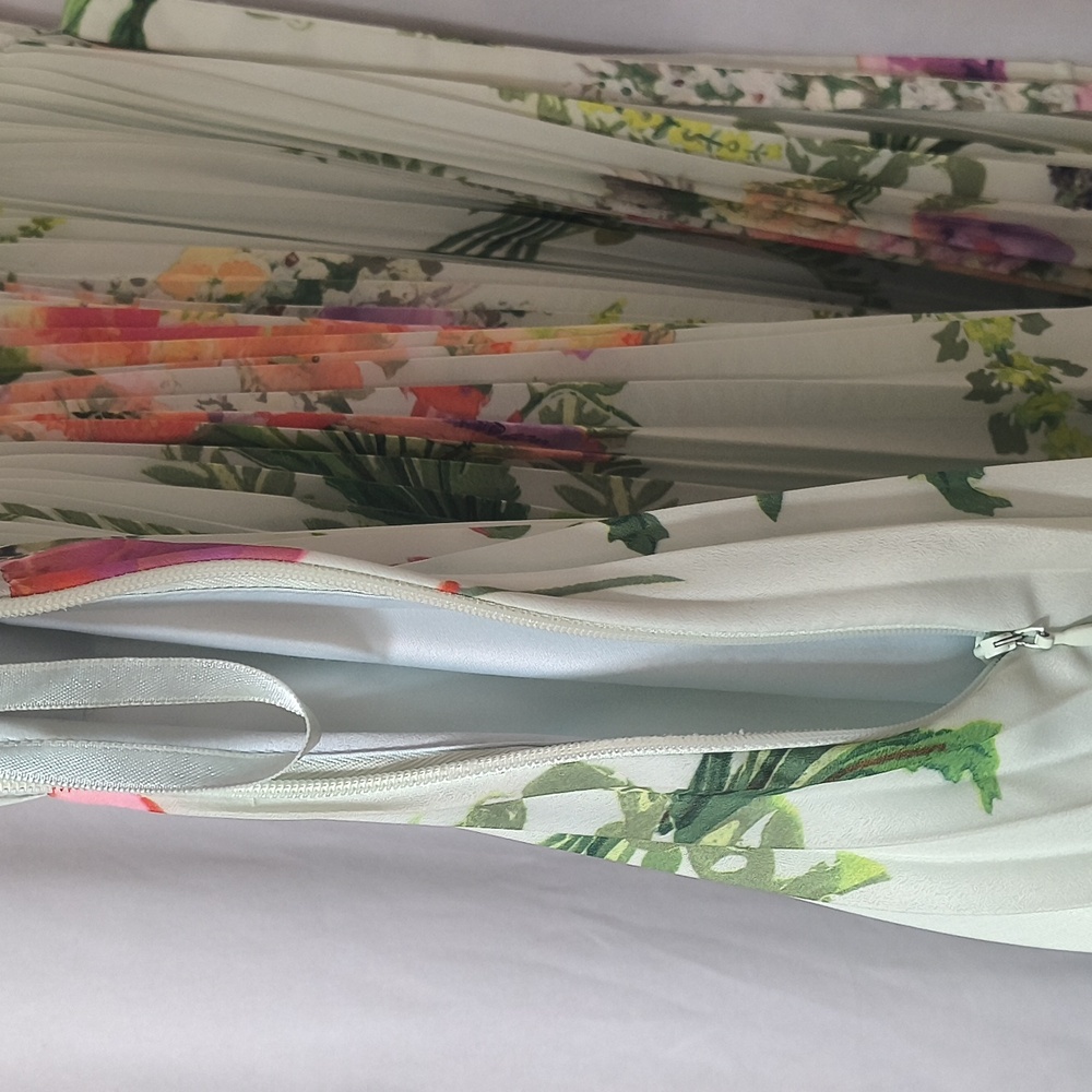 TED BAKER 💚 Floral Pleated Sleeveless Dress US s 6 - Picture 8 of 13